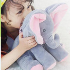 Interactive Singing Elephant Plush Toy with Peek-a-boo Ear Flapping and Built-in Song All Vera Mart