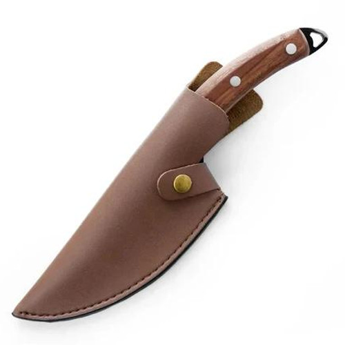 Alloy Blade Kitchen Knife with Cherry Wood Handle and Finger Notch Grip All Vera Mart