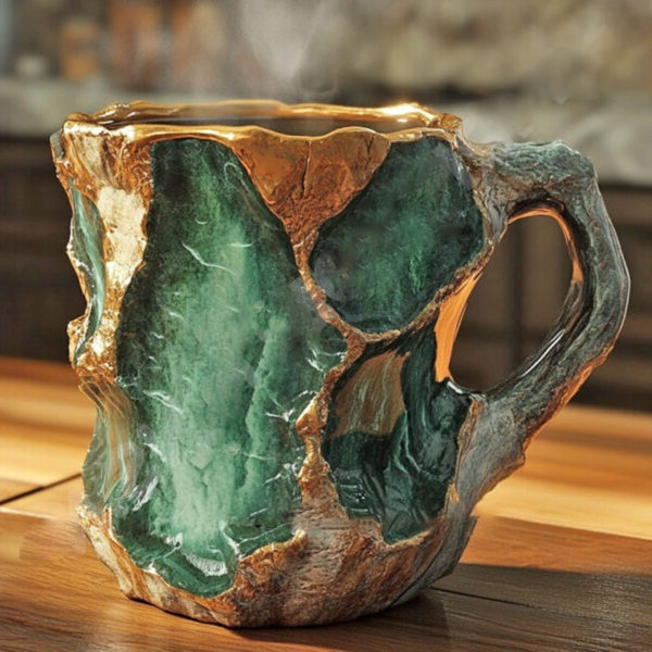Crystal Faceted Coffee Mug with Light Reflecting Design, 10oz Capacity All Vera Mart