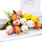 Artificial Tulip Stems with Realistic Petals and Flexible Design, 13.7 Inches All Vera Mart