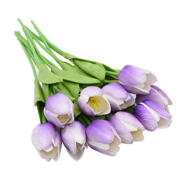 Artificial Tulip Stems with Realistic Petals and Flexible Design, 13.7 Inches All Vera Mart