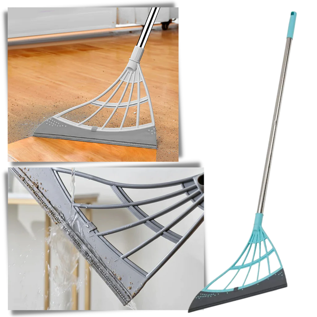 Extendable Floor and Window Sweeper with 53.1 Inch Reach and Rubber Head All Vera Mart