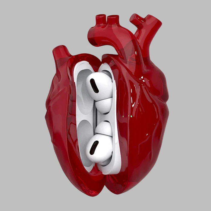 Heart Graphic Silicone Earbud Case with Shock Absorbing Protection and Dust Seal All Vera Mart