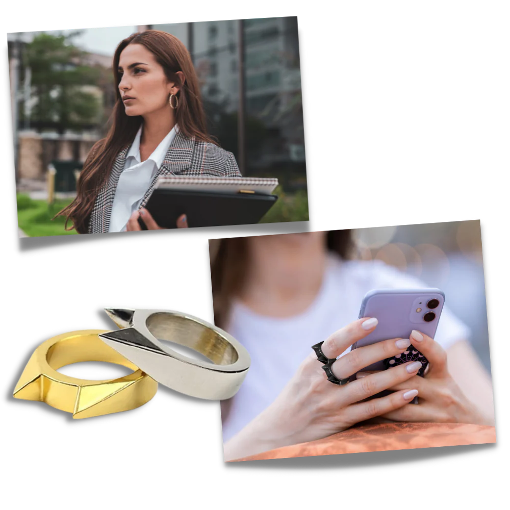 Self Defense Ring with Pointed Strike Edge and Alloy Construction All Vera Mart