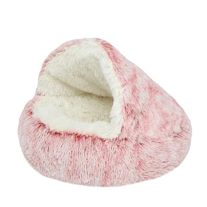 Covered Pet Bed with Partial Canopy and Raised Sides for Small Dogs and Cats All Vera Mart