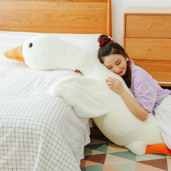 Giant Goose Body Pillow with Plush Fabric and PP Cotton Filling, 35.4 Inches All Vera Mart