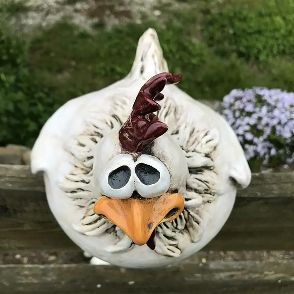 Resin Chicken Garden Statue with Hand Painted Details and Weather Resistant Design All Vera Mart