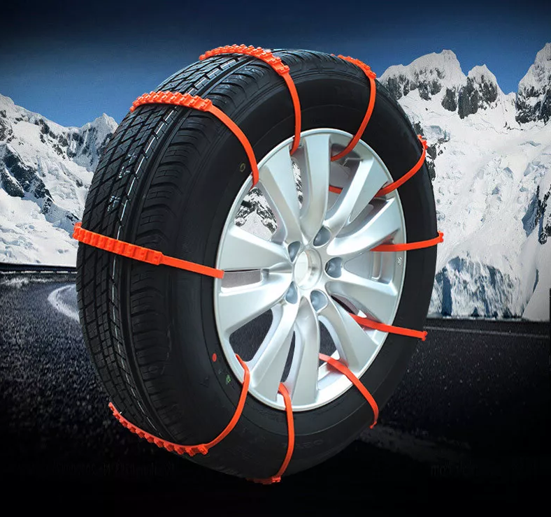 Nylon Tire Snow Chains with Cleated Grip and Easy Installation for 6.5-10.5in Tires All Vera Mart