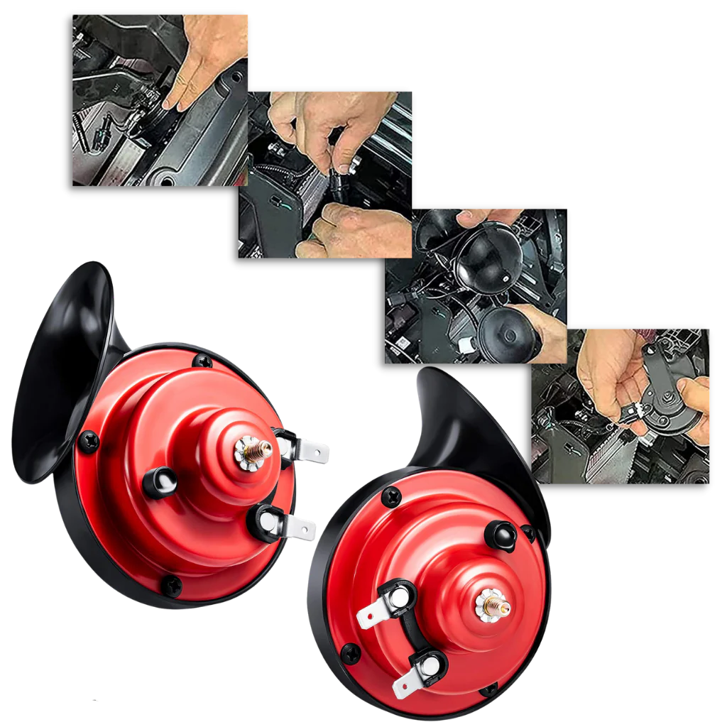 Electric Dual Snail Horn with 150dB Output and Wiring Harness for 12V Vehicles All Vera Mart