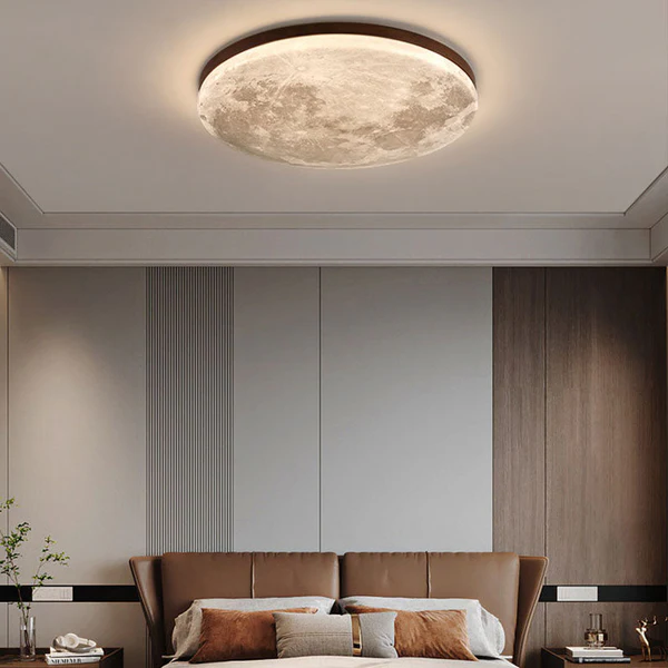 Flush Mount Ceiling Light with Integrated LED and Acrylic Diffuser, Wood Frame All Vera Mart
