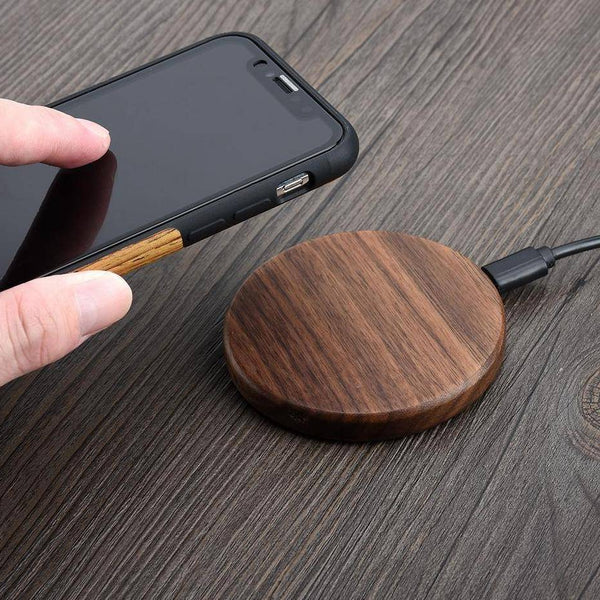 Qi Wireless Charging Pad with Bamboo Base and Fast Charging Support All Vera Mart