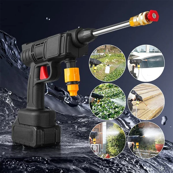 Rechargeable Water Spray Gun with 22 Bar Pressure and Dual Nozzles for Cars All Vera Mart