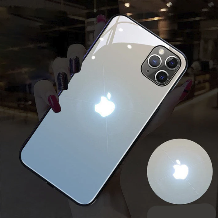 Color Changing LED Phone Case with 7-Color Notification Lights and Tempered Glass Back All Vera Mart