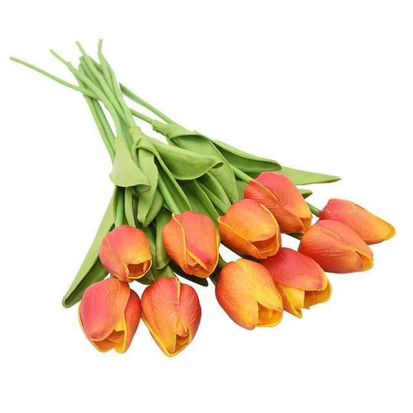 Artificial Tulip Stems with Realistic Petals and Flexible Design, 13.7 Inches All Vera Mart