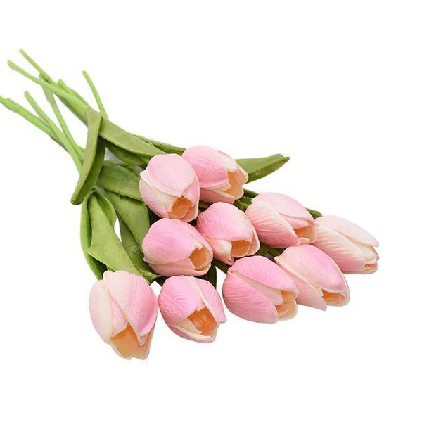 Artificial Tulip Stems with Realistic Petals and Flexible Design, 13.7 Inches All Vera Mart