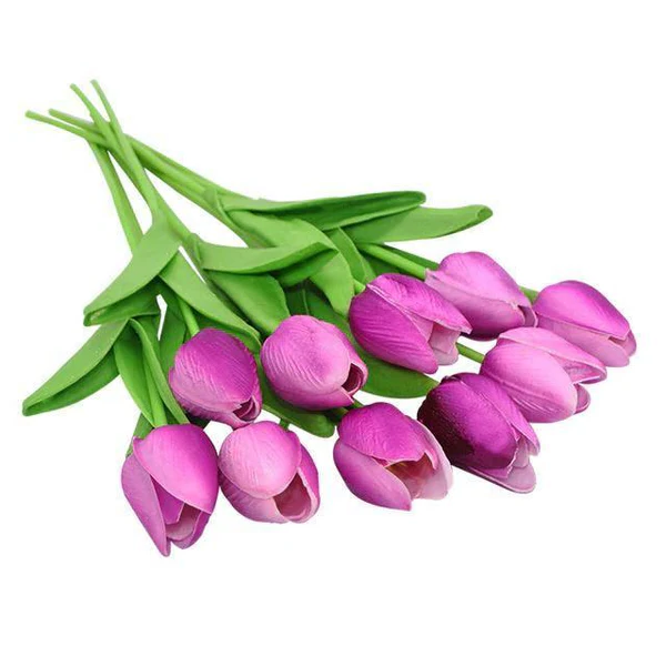 Artificial Tulip Stems with Realistic Petals and Flexible Design, 13.7 Inches All Vera Mart