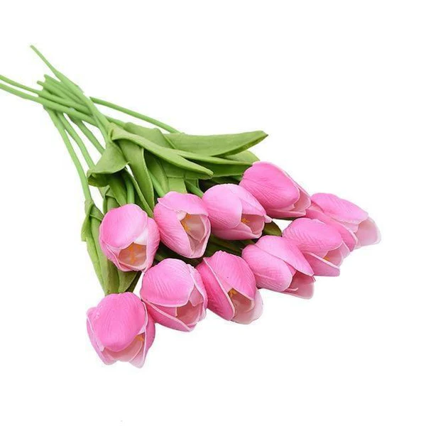 Artificial Tulip Stems with Realistic Petals and Flexible Design, 13.7 Inches All Vera Mart