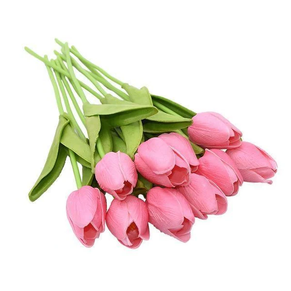 Artificial Tulip Stems with Realistic Petals and Flexible Design, 13.7 Inches All Vera Mart