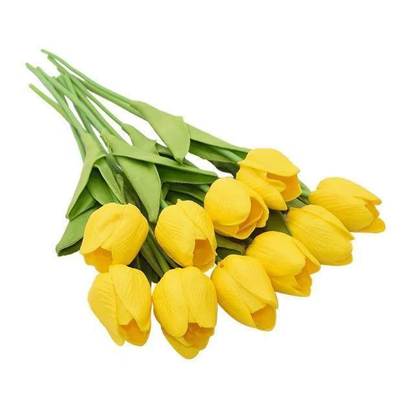 Artificial Tulip Stems with Realistic Petals and Flexible Design, 13.7 Inches All Vera Mart