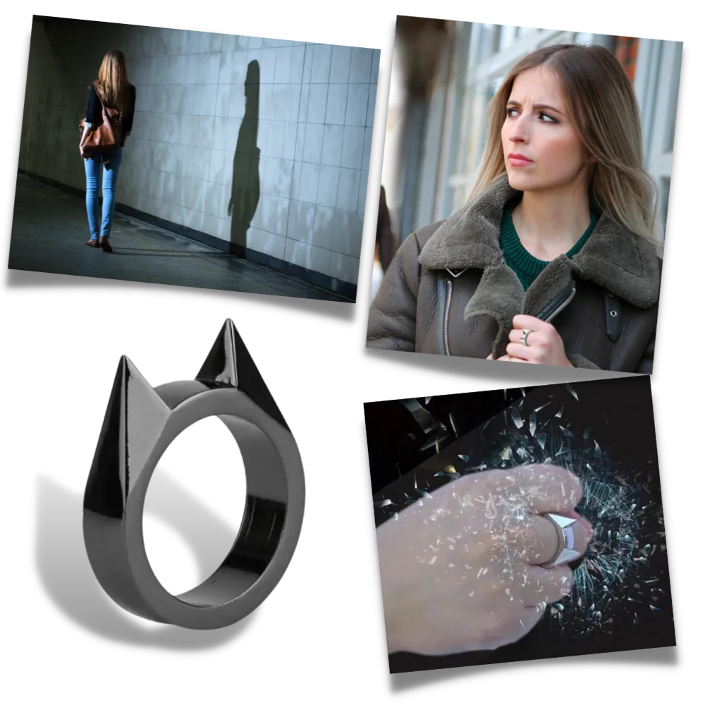 Self Defense Ring with Pointed Strike Edge and Alloy Construction All Vera Mart