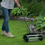 Lawn Spike Aerator with 32 Steel Spikes and 18in Rolling Width All Vera Mart