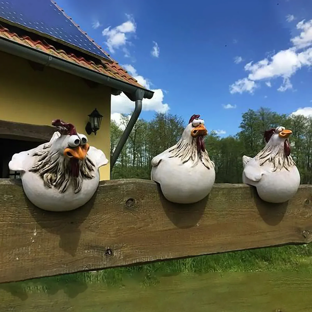 Resin Chicken Garden Statue with Hand Painted Details and Weather Resistant Design All Vera Mart