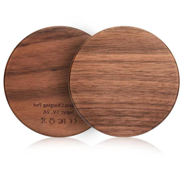 Qi Wireless Charging Pad with Bamboo Base and Fast Charging Support All Vera Mart