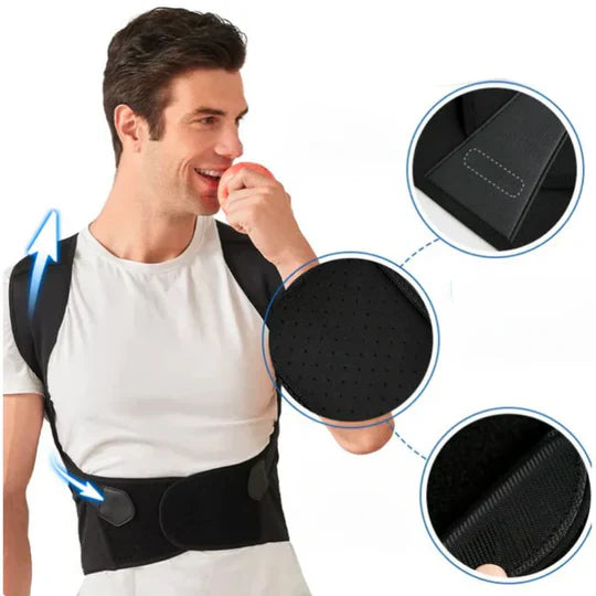 Shoulder and Neck Support Brace with Adjustable Straps for Posture Correction All Vera Mart
