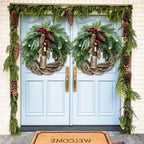 Christmas Wreath with Vine Base and Pinecone Accents, 17-Inch Handcrafted Rustic Design All Vera Mart