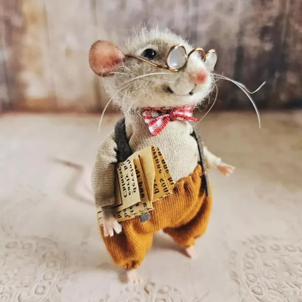 Needle Felting Mouse Craft Kit with Wool and Wire Frame for Holiday Decor All Vera Mart