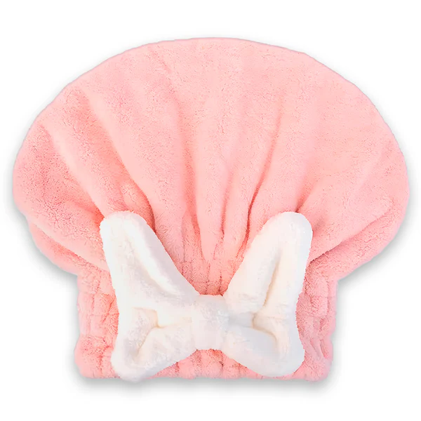 Microfiber Hair Towel Wrap with Elastic Cap Design and Quick Moisture Absorption All Vera Mart