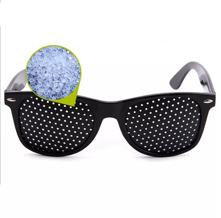 Pinhole Glasses for Eye Focus Training with PVC Frame and Black Lens Design All Vera Mart