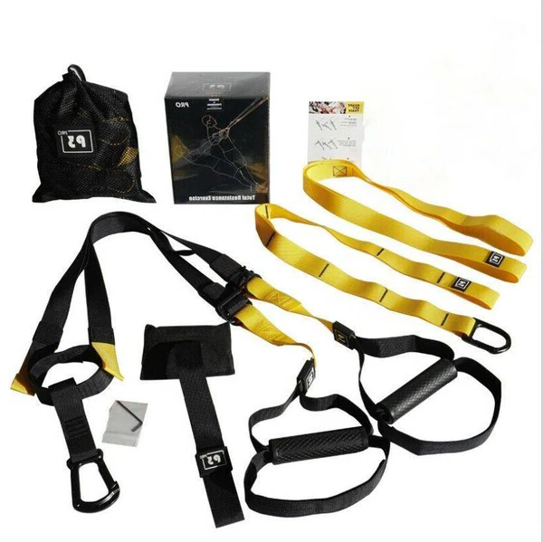 Suspension Trainer System with Adjustable Resistance Straps and Door Anchor, 400lb Capacity All Vera Mart