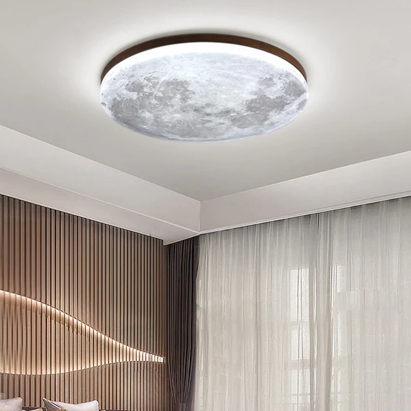 Flush Mount Ceiling Light with Integrated LED and Acrylic Diffuser, Wood Frame All Vera Mart