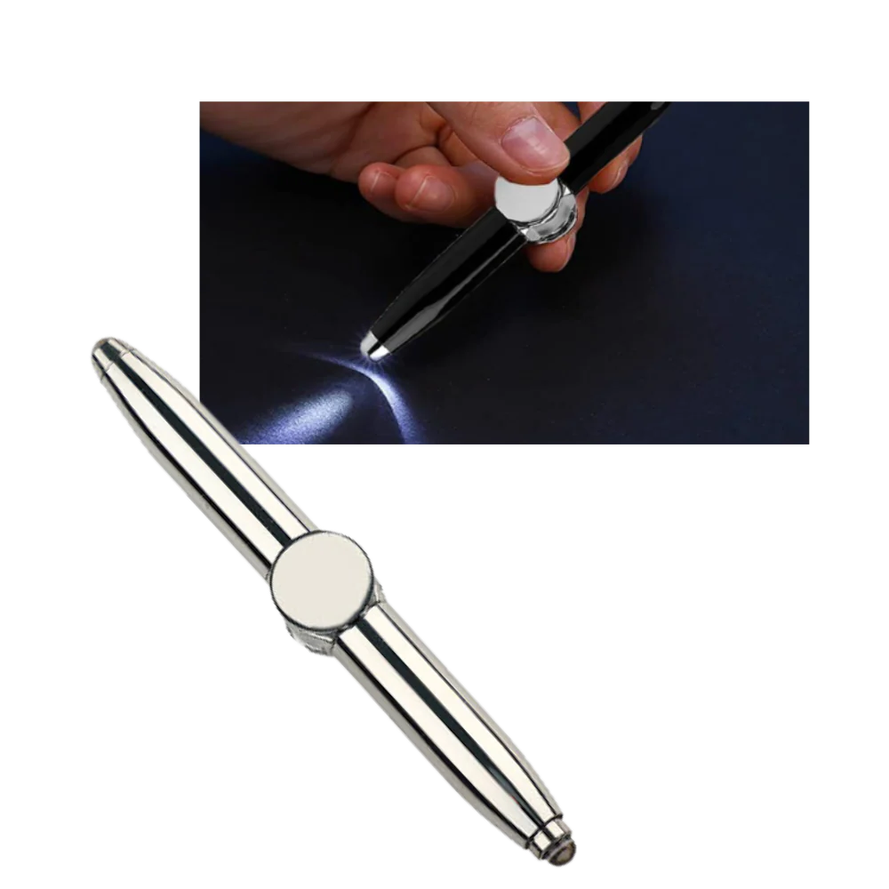Ballpoint Pen with Spinning Gyroscope and LED Light, Metal Body All Vera Mart