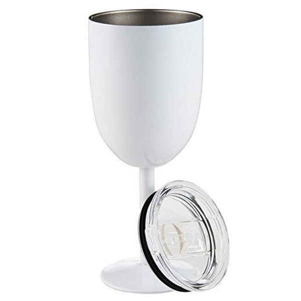 Double Wall Stainless Steel Wine Cup with Leak Resistant Lid and Condensation Blocking All Vera Mart