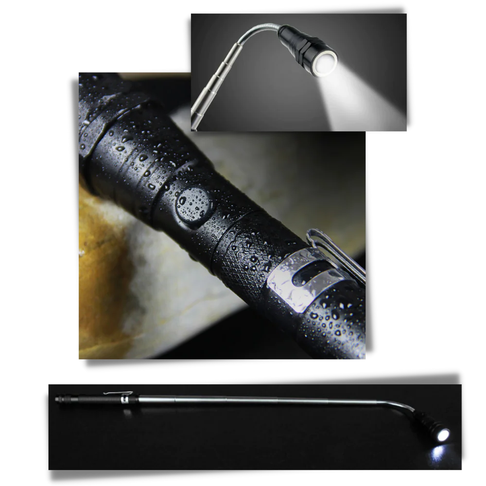 Extendable Magnetic Flashlight with Gooseneck and Pen Clip for Metal Retrieval All Vera Mart