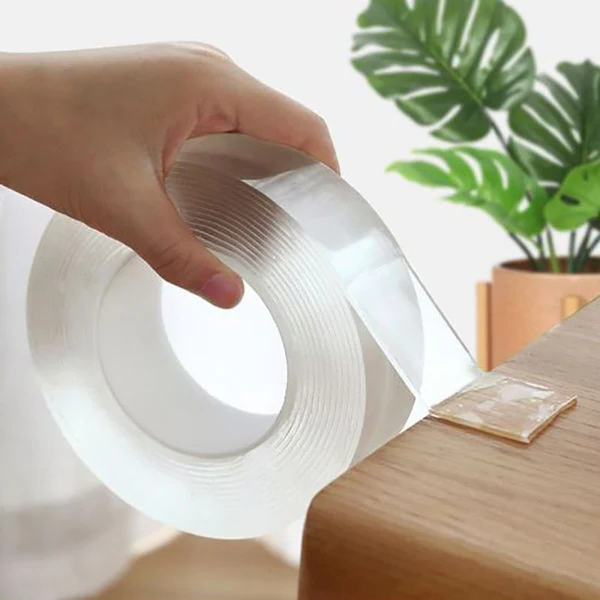 Double Sided Adhesive Tape Roll with Gel Grip and No Residue Removal, 9.8ft All Vera Mart