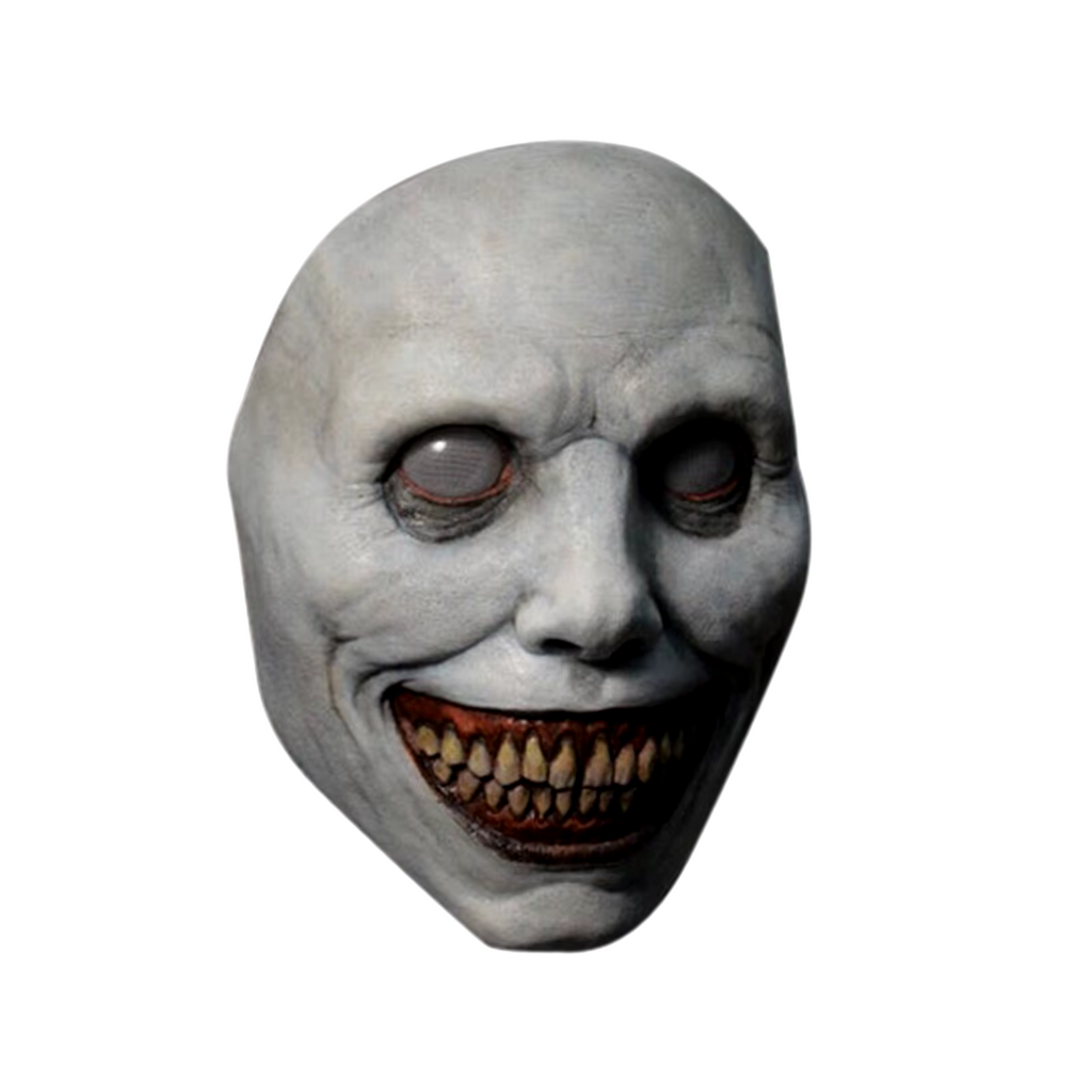 Full Head Latex Mask with Oversized Grinning Face and White Eyes for Halloween All Vera Mart