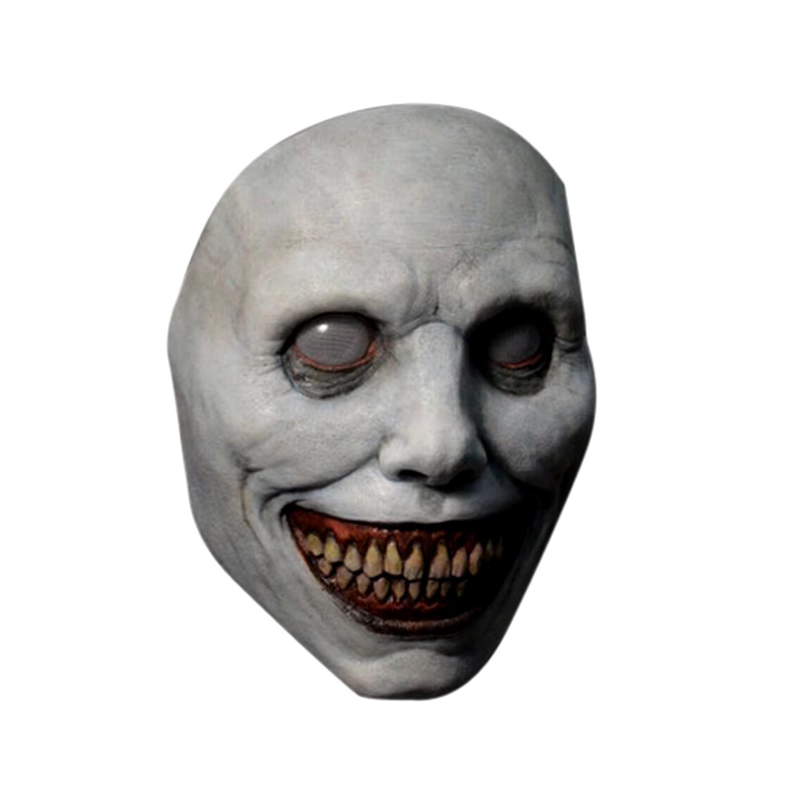 Full Head Latex Mask with Oversized Grinning Face and White Eyes for Halloween All Vera Mart