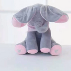 Interactive Singing Elephant Plush Toy with Peek-a-boo Ear Flapping and Built-in Song All Vera Mart