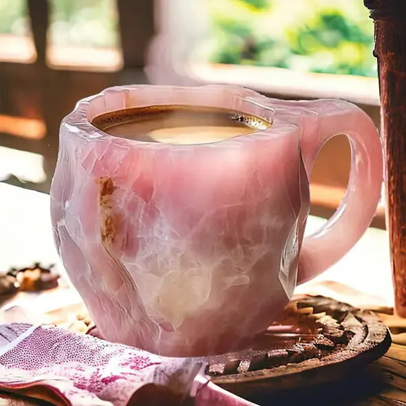 Crystal Coffee Mug with Faceted Exterior and Comfortable Handle, 10oz Capacity All Vera Mart