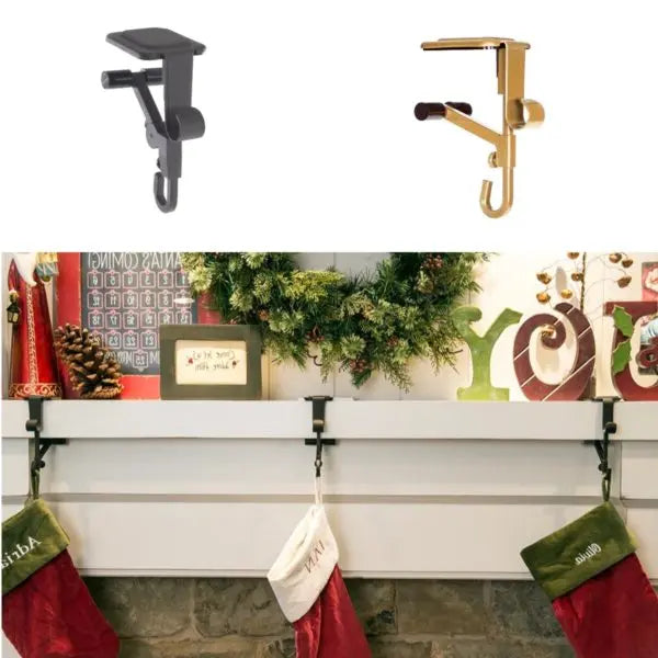 Mantel Hanger for Stockings with Dual Hooks and Adjustable Fit, Holds Up to 20 Lb All Vera Mart