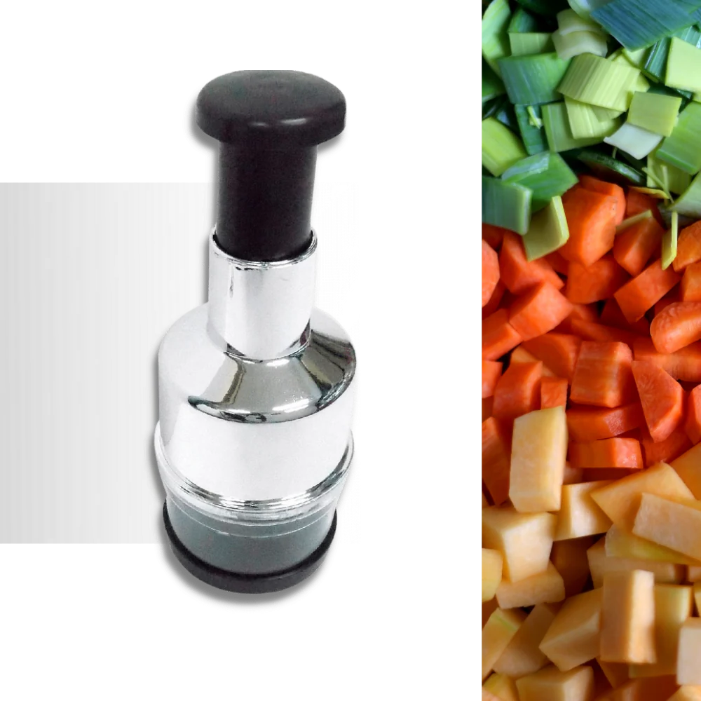 Manual Vegetable Chopper with Stainless Steel Blades and Food Grade Container All Vera Mart