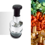 Manual Vegetable Chopper with Stainless Steel Blades and Food Grade Container All Vera Mart