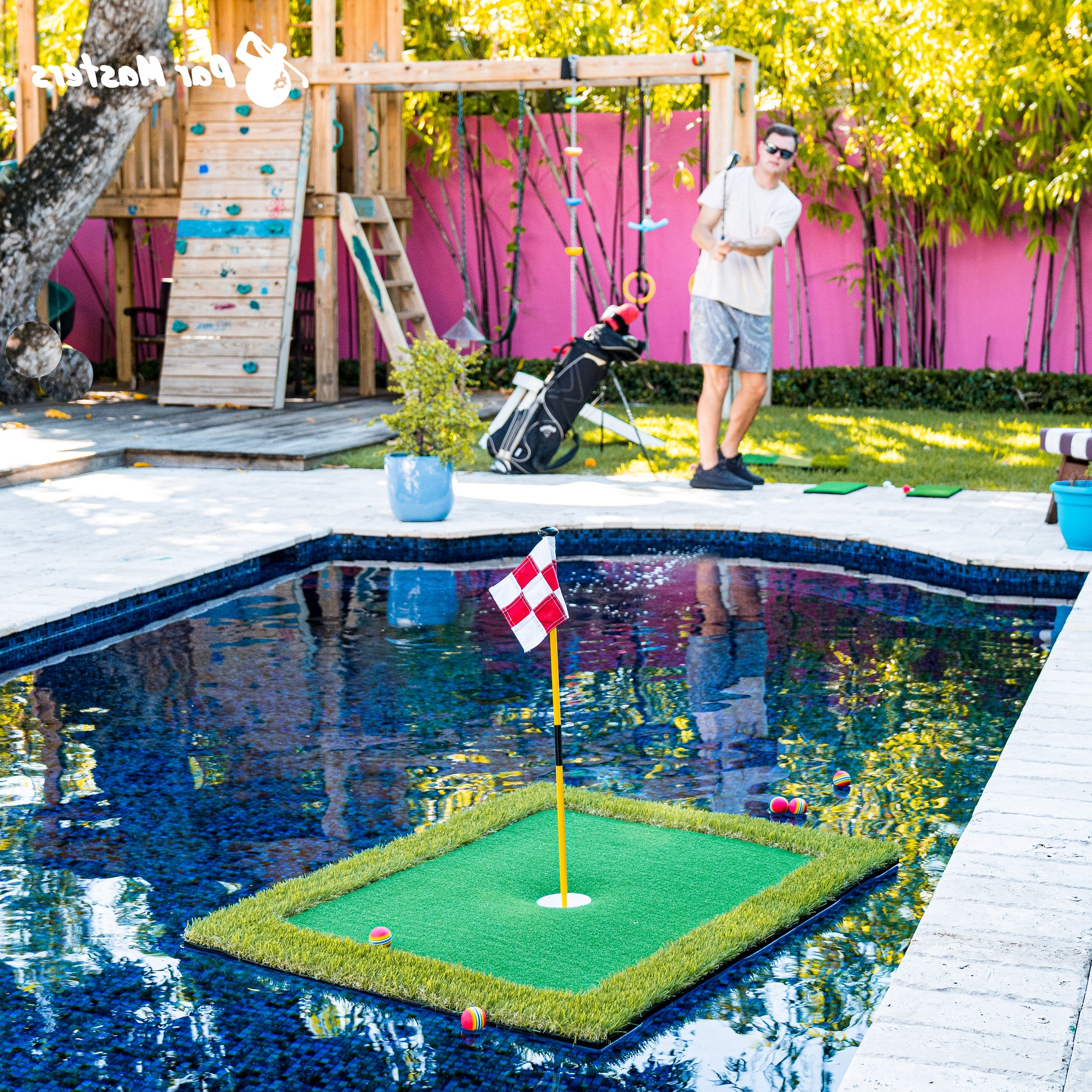 Floating Golf Putting Green with Regulation Cup and Foam Balls, 2x3 Feet All Vera Mart