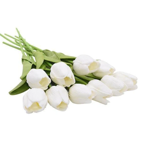 Artificial Tulip Stems with Realistic Petals and Flexible Design, 13.7 Inches All Vera Mart