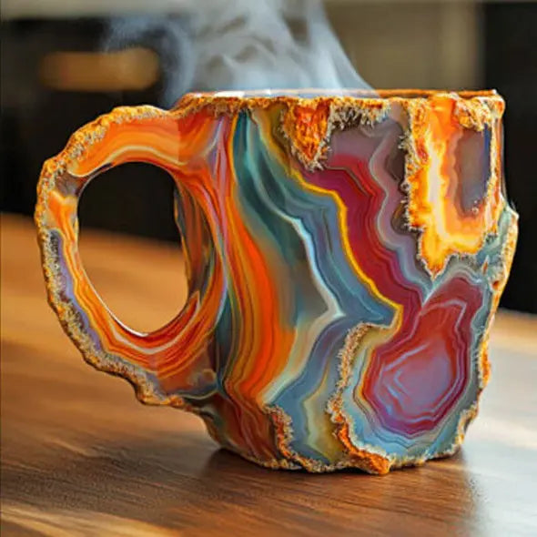 Crystal Coffee Mug with Faceted Exterior and Comfortable Handle, 10oz Capacity All Vera Mart