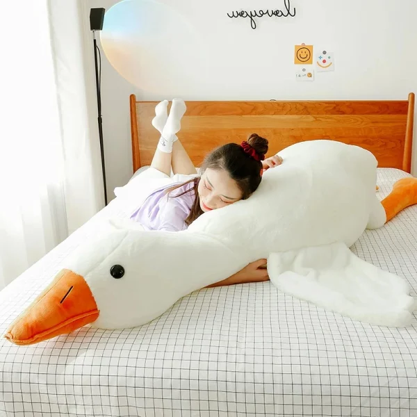 Giant Goose Body Pillow with Plush Fabric and PP Cotton Filling, 35.4 Inches All Vera Mart
