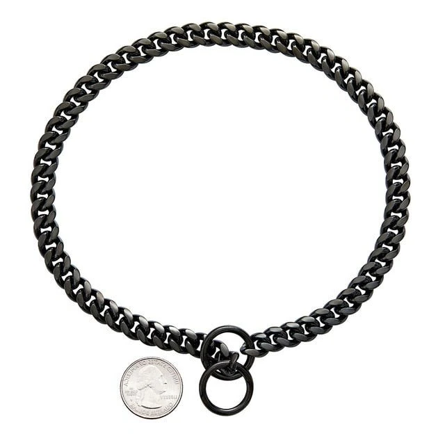 Solid Steel Dog Collar with High Polish Finish and Chew Proof Links All Vera Mart